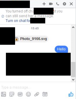 Malicious Facebook SVG Message