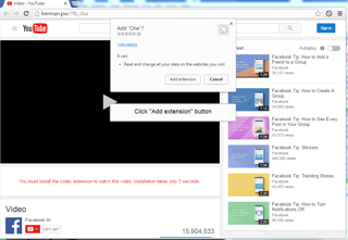 Hamisított Youtube oldal