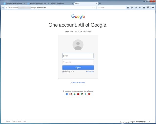 Google Credentials Phish