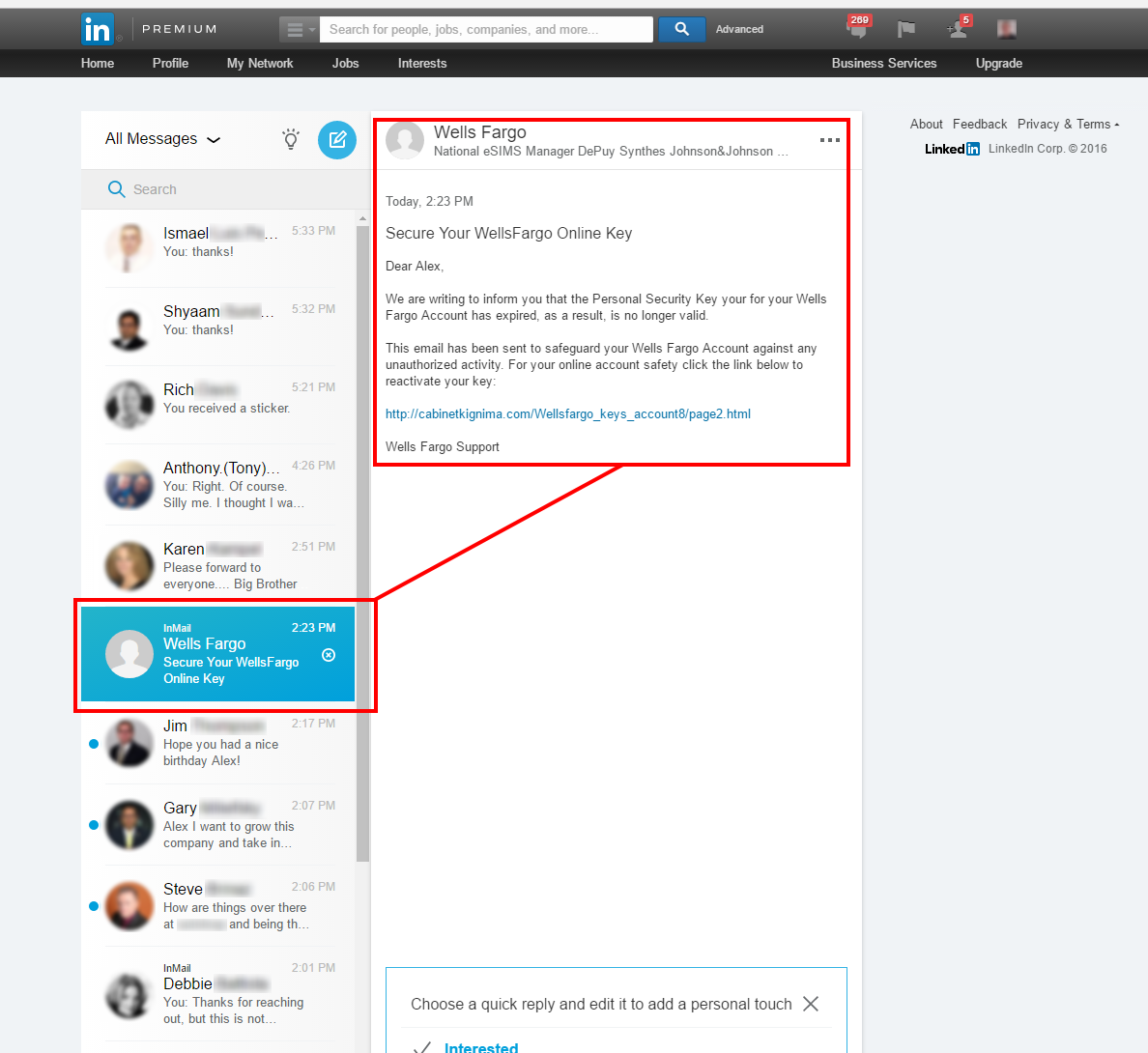 what is phishing email example
